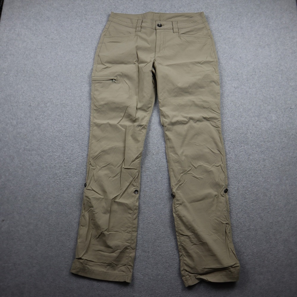 Eddie Bauer Pants Women 6 Travex Guide Tan Roll Up Hiking Outdoor Stretch Nylon